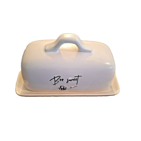 The Beehive Bee Sweet Covered Butter Dish Ceramic Stoneware Dishwasher Safe - Picture 2 of 7